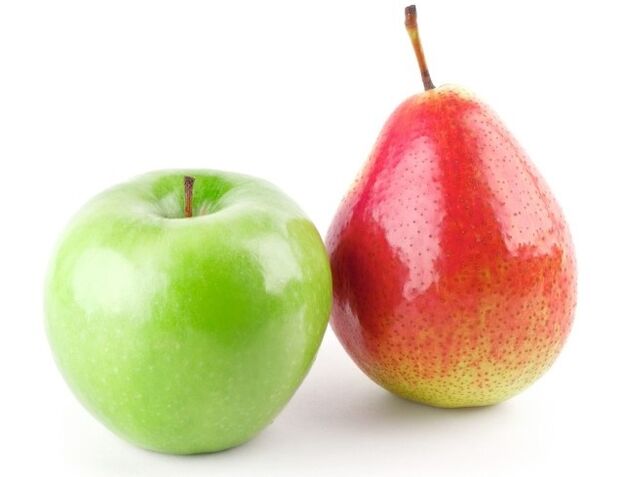яблык і груша для дыеты дзюкана